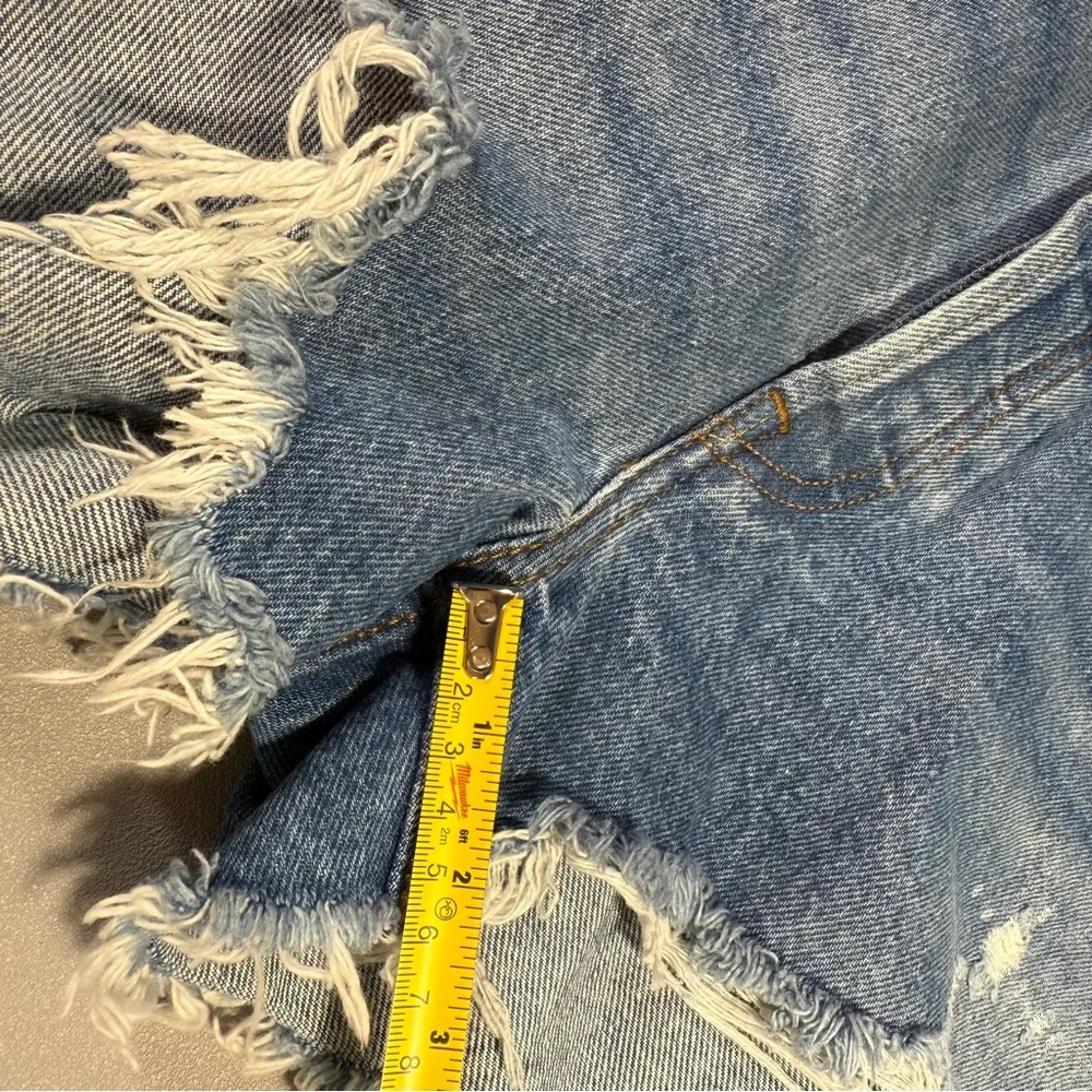 Levi's Premium 501 Blue High Rise Distressed Jean Short Cutoff Shorts NWOT